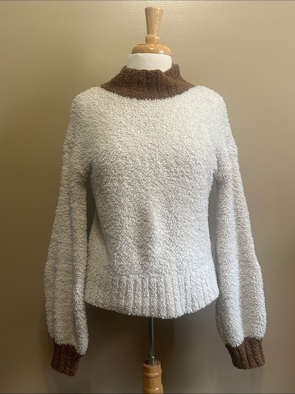 Poem & Thread High Neck Fuzzy Sweater Size S